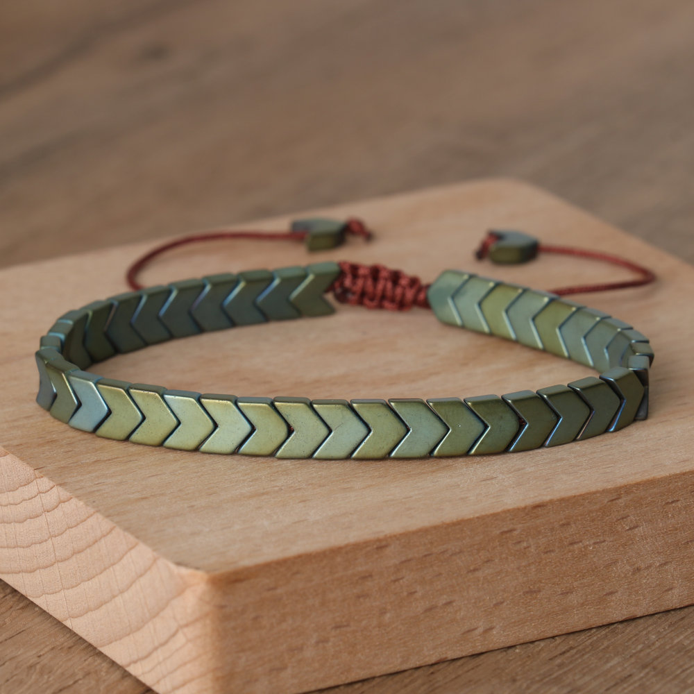 1 szt Bransoletka z hematytu - bransoletka z grotu strzały - bransoletka uzdrawiająca równowagę - medytacja uziemiająca uspokajająca bransoletka ochrony duchowej prezent