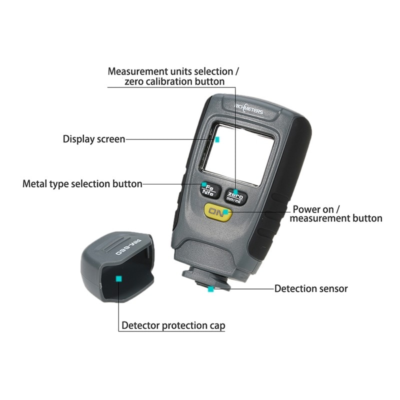 Autolack Dicke Messgerät Mangel Meter RM660 Digitale Beschichtung Dicke messen Tragbare Eisen Basis Nicht-eisen Aluminium