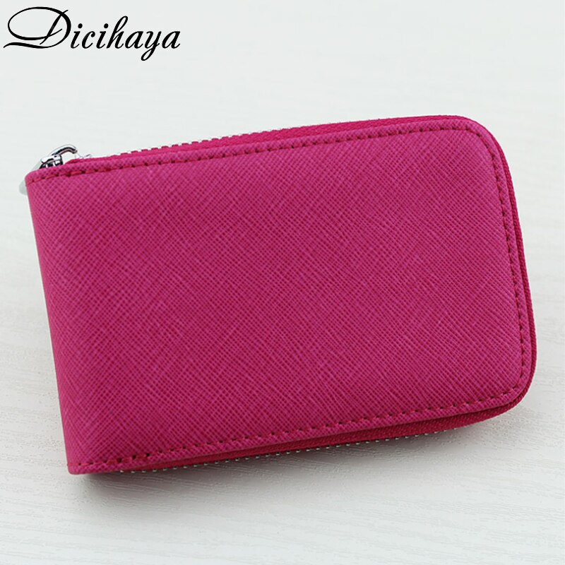 DICIHAYA Bank ID Kreditkarte Halter Brieftasche für Frauen Aus Echtem Leder Kreditkarte Halter Frauen Zipper Tasche Unisex Karte Fall