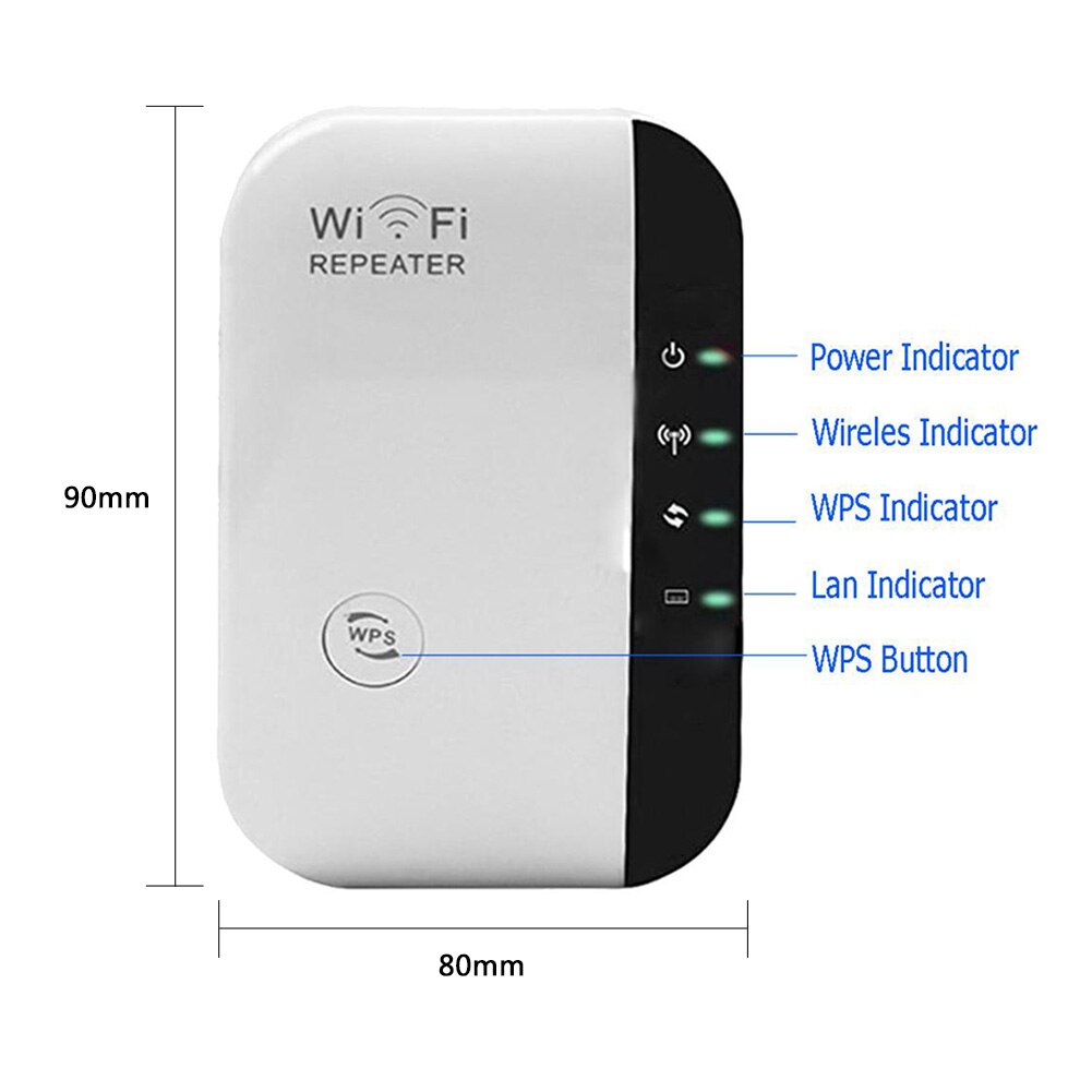 ALLOYSEED Drahtlose WiFi Repeater Wifi Range Extender Router Wi-Fi Signal Verstärker Mbps 2,4 GHz Wi Fi Access Point Booster UK