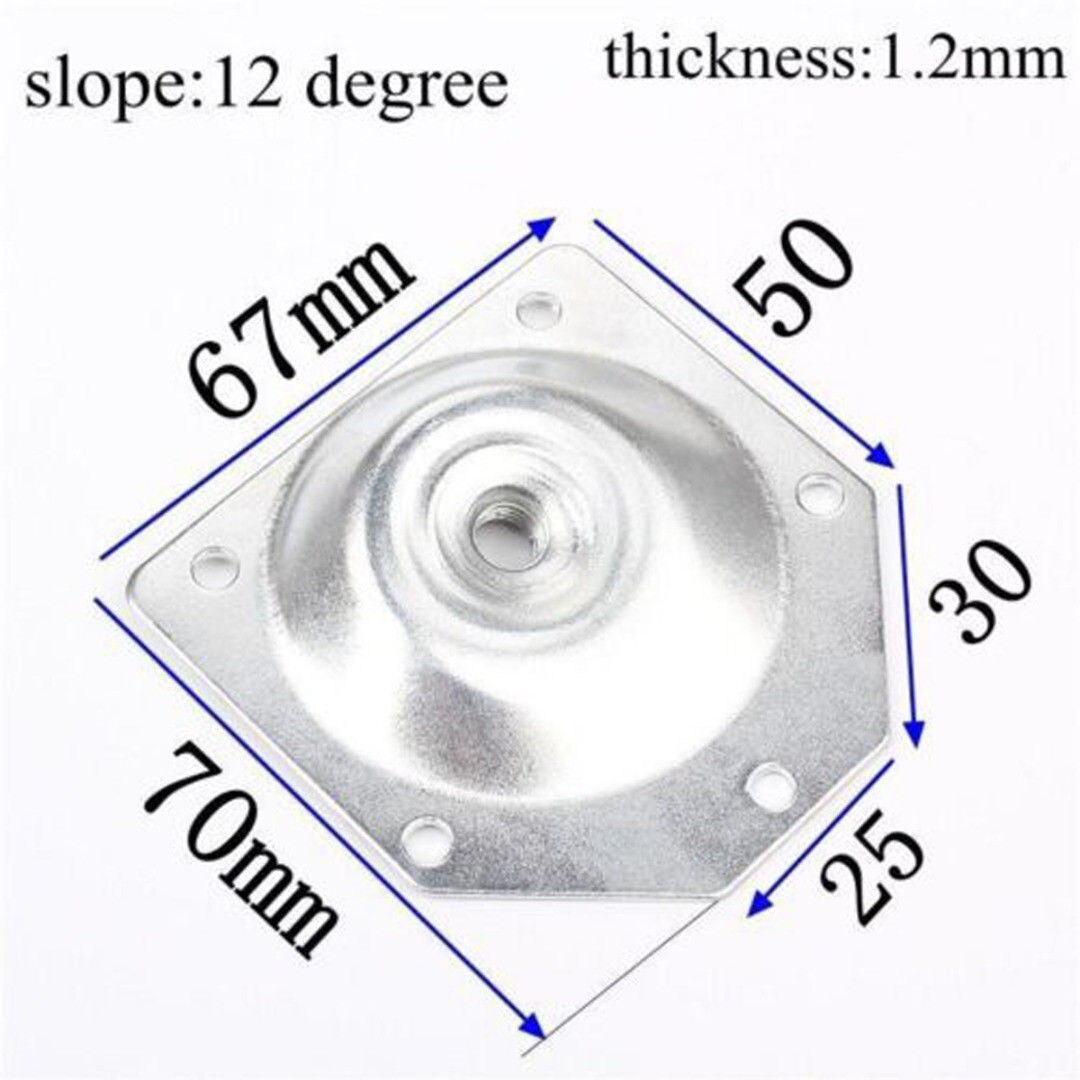 4pcs Furniture Angled Legs Fixing Attachment Plates Mounting Bracket for Eccentric Wheel Table Sofa Feet Support Hardware