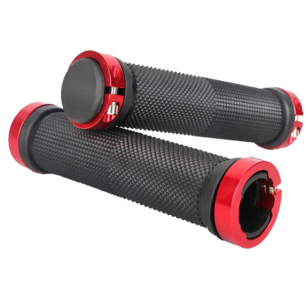 thumbnail image 2 of Lock-On Bicycle Handlebar Grips – Universal MTB Road Bike – Black Rubber, 30-45mm Clamp 2 of 5