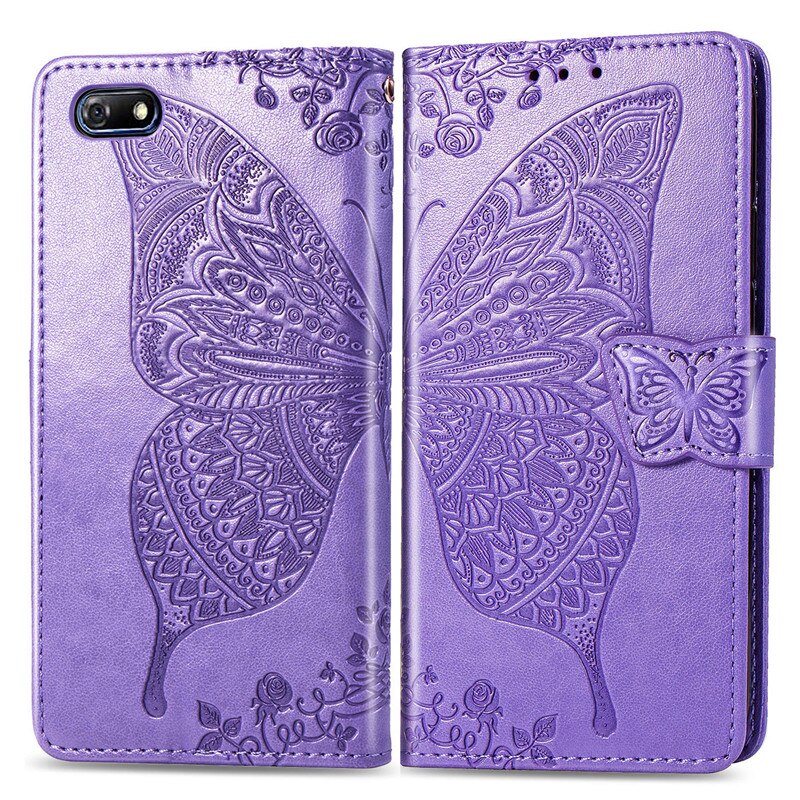 Huawei Y5 Lite Case Flip Wallet Leather Case For Huawei Y5 Lite Y5Lite Y 5 Lite DRA-LX5 Phone Case Coque Cover: Light Purple