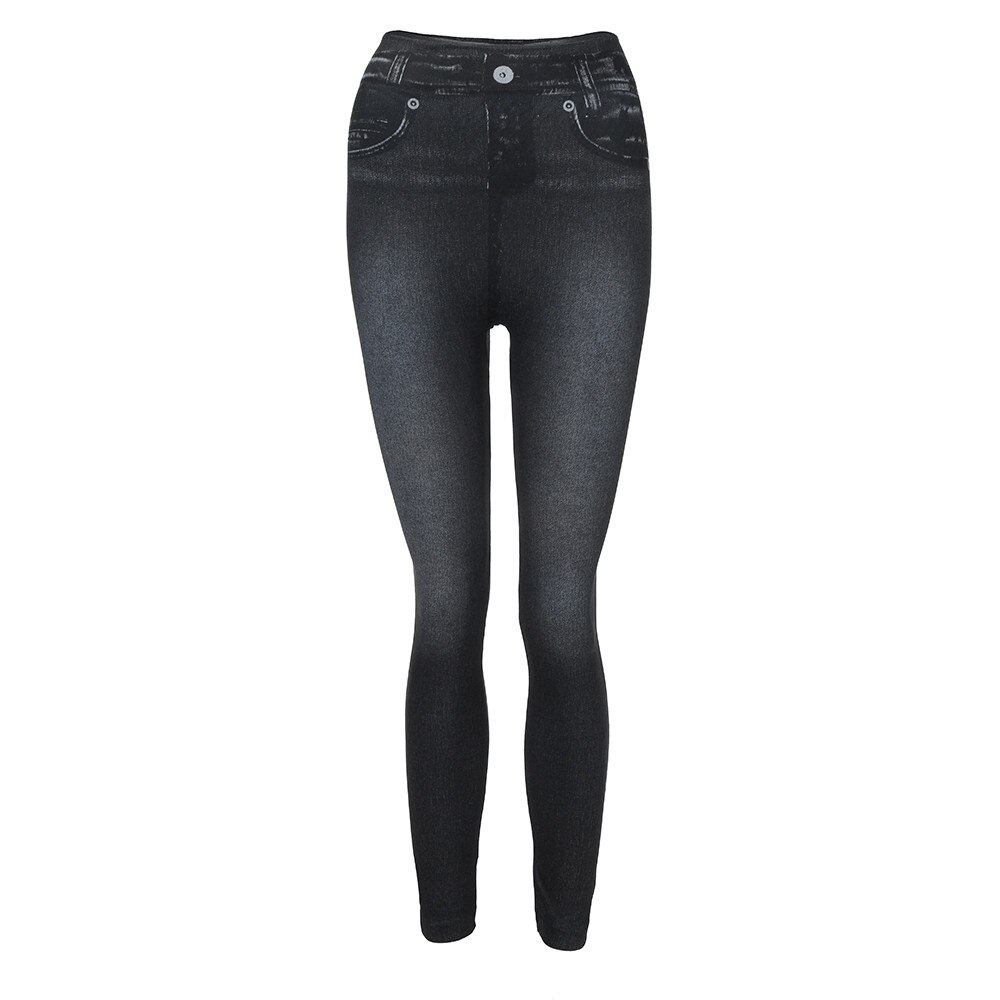 Vrouwen Broek Hoge Taille Naadloze Leggings Push Up Denim Broek Pocket Slim Leggings Fitness Plus Size Leggins Lengte Jeans #40: Black / Xxl