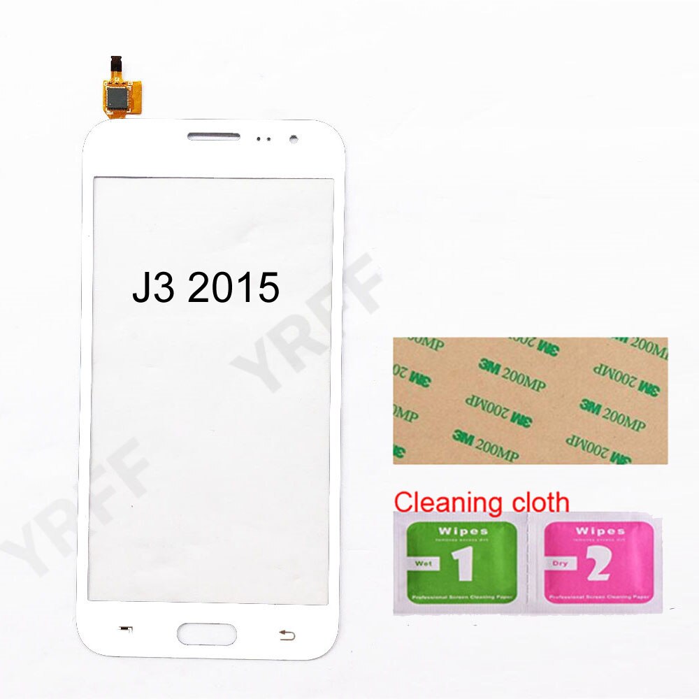 5.0 for for para samsung galaxy j3 2015 digitador da tela de toque sensor toque lente vidro painel: White No Tools