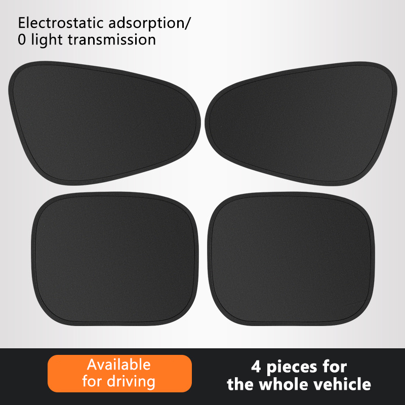 SEAMETAL pare-soleil électrostatique pour fenêtre latérale de voiture rideaux pare-soleil 4 couches Anti-éblouissement bloqueur UV couverture de Protection solaire automatique: GRIS