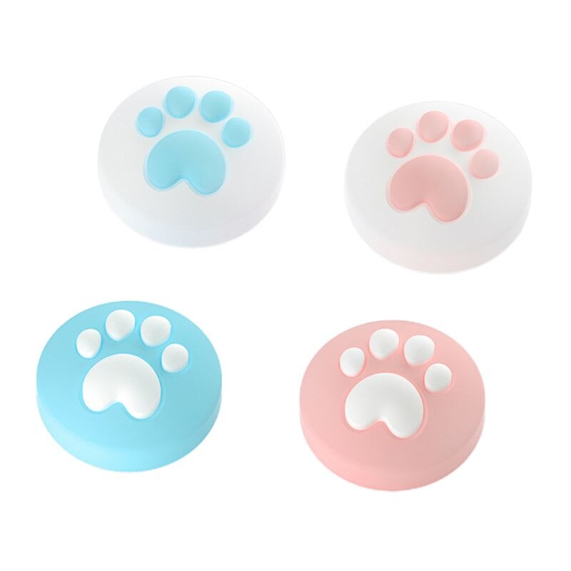 4PCS Cute Cat Claw Thumb Grip Cap Silicone Joystick Cover for Switch Lite Handle: B