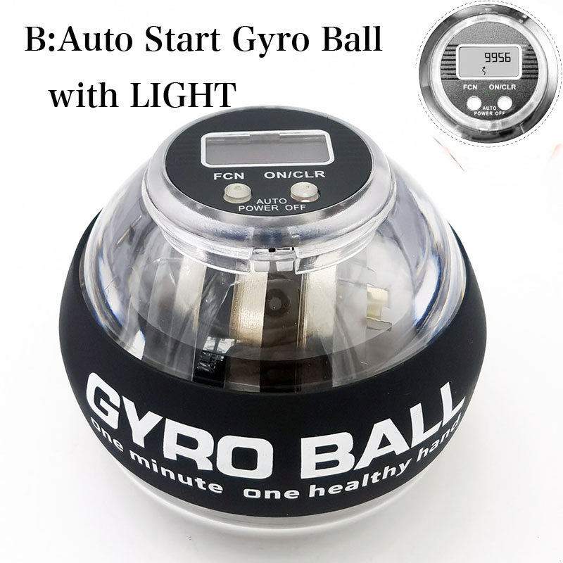 Auto Counter Gyro Ball Wrist Power led Gyro Ball Wrist Power Ball for Forearm Gyro Wrist Exerciser Strengthen Arm gym workout: Default Title