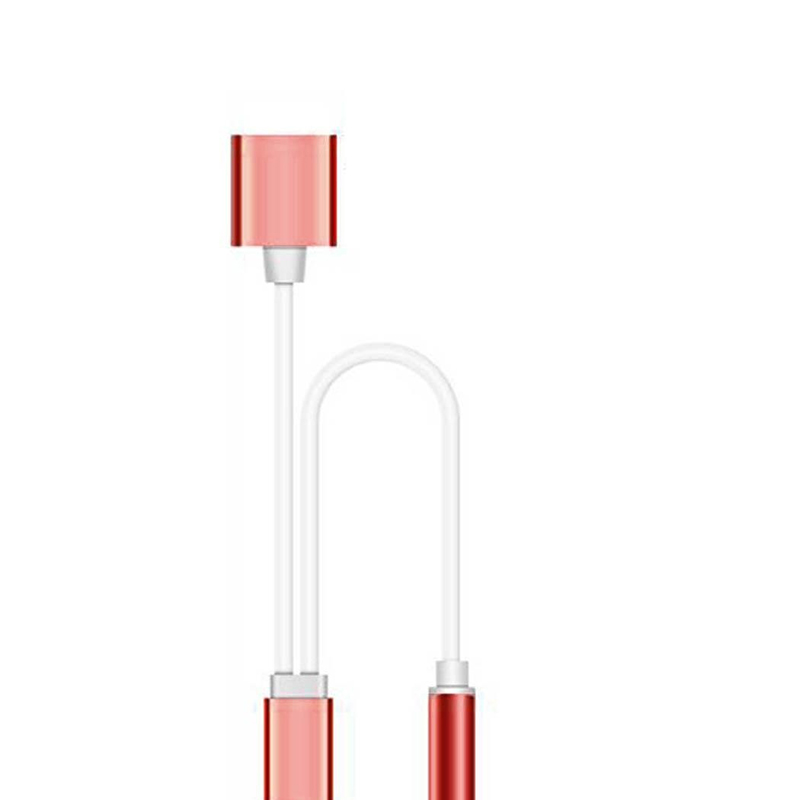 For iPhone Adapter 2 In 1 For iPhone XS 11 PRO MAX XR X 8 Plus Lighting to 3.5mm Jack Earphone Charging Converter AUX Splitter: Red