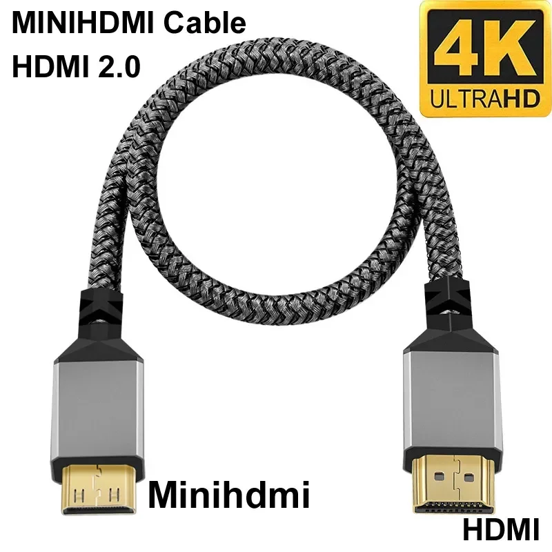 4K@60HZ Nylonowy oplot zgodny z HD V2.0 HDMI do MINI HDMI MINIHDMI Przedłużacz męski do wtyczki męskiej 1M/1,5M/2M/3M/5M/10m hdtv tv