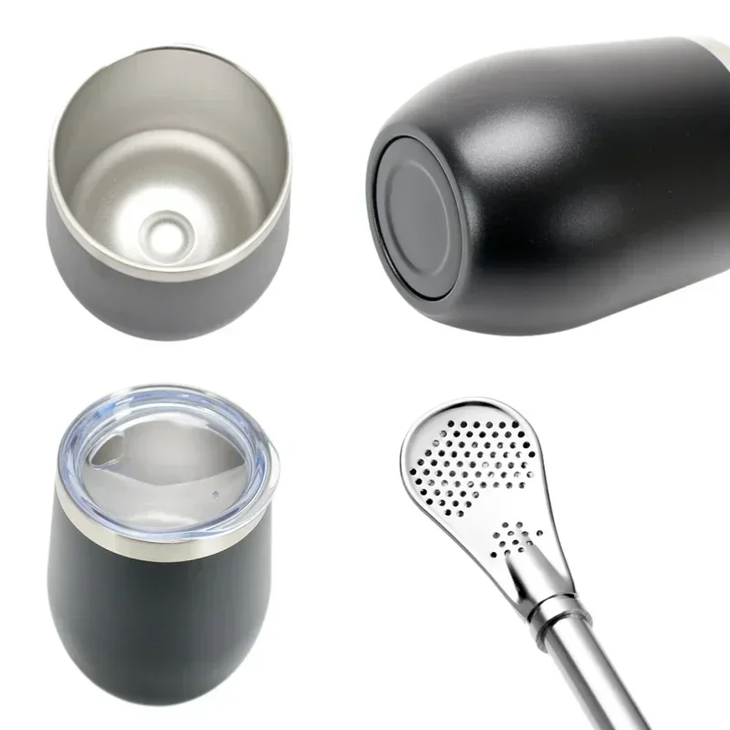 Bombilla-set bevat Yerba Mate-pompoen (beker) met één Bombilla Yerba Mate-pompoenset Dubbelwandige roestvrijstalen Mate-theekop