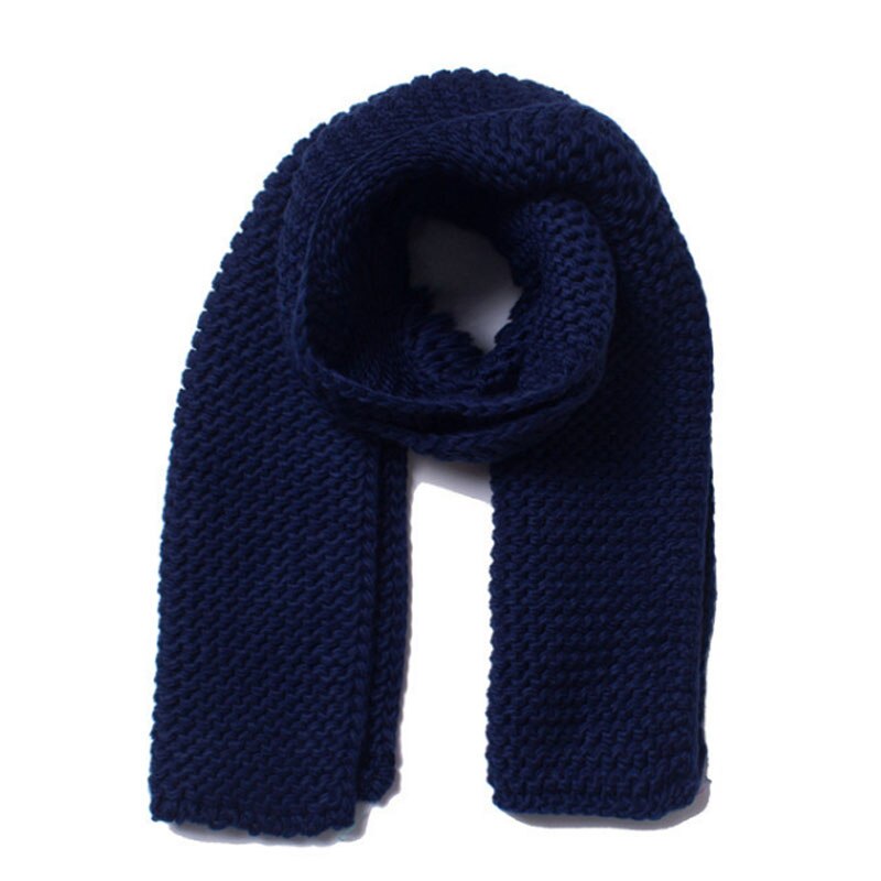 Effen dikke wollen sjaal voor dames, winter dikke warme sjaal, gebreide sjaal voor dames, handgemaakte lange sjaals, halsdoek: Marineblauw