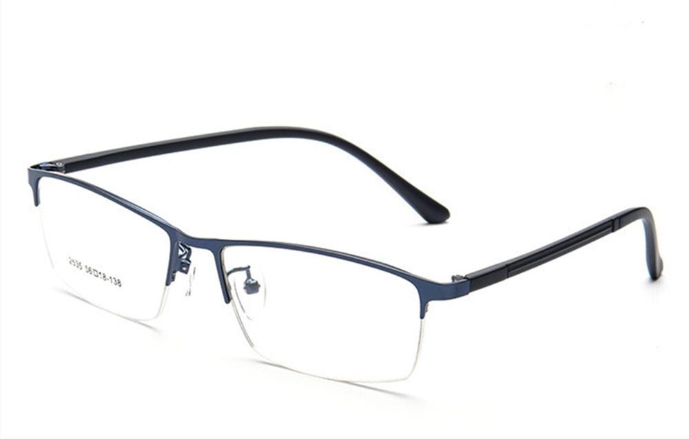 Myopia Glasses Frame Steel Plate Half-rim Glasses-computer Eyeglasses Frames Frame Eyewear Male: C3 Blue