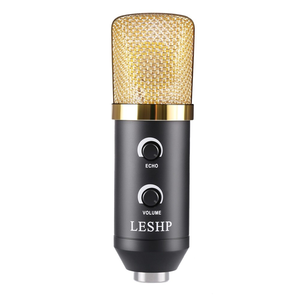 LESHP Black Volume Reverberation Condenser Network K Song Dedicated Microphone for Personal Studio, Chat Rooms, Radio Stations