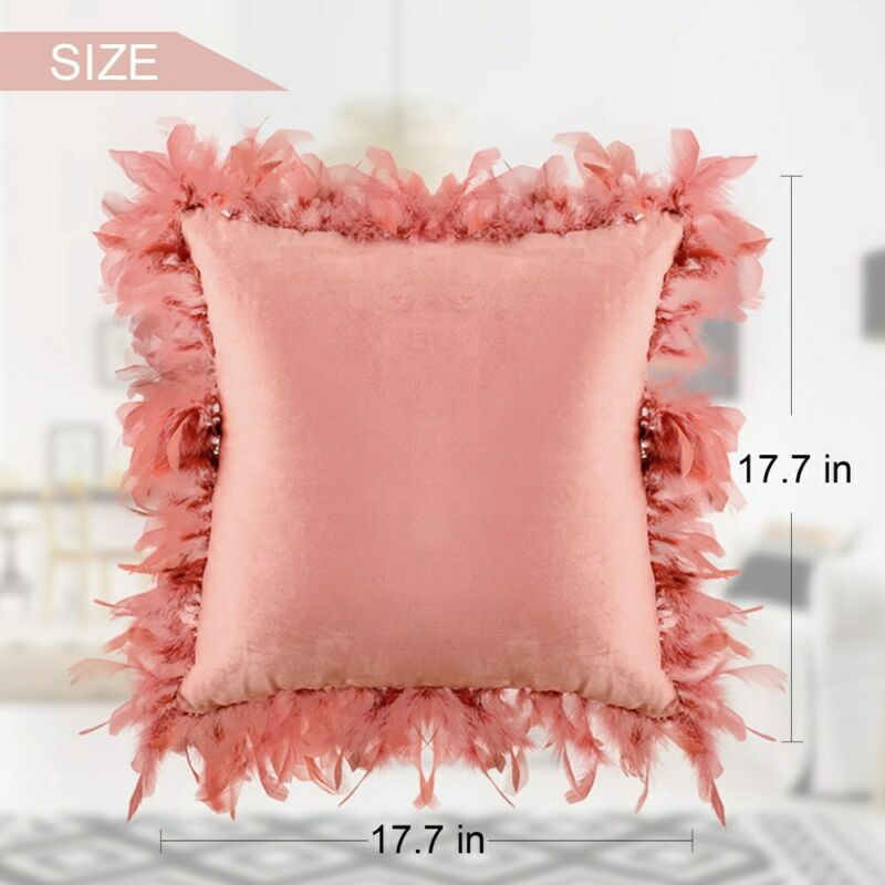 Almohada de plumas Vintage para sofá, asiento, silla, cojín de respaldo de coche de gama alta, de satén de seda, suave,