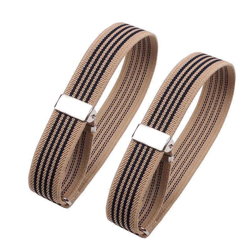 HEIßER 2Pcs Herren Hülse Strumpfbänder Halter Elastische Armband Hemd Hülse Halter Frauen Männer Einstellbare Nicht-Slip arm Manschetten Bands: Beige