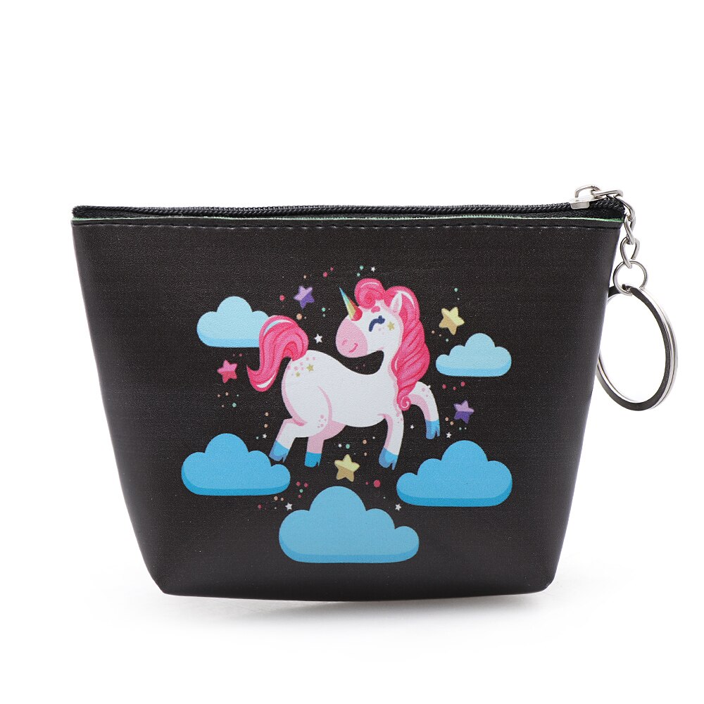 Vrouwen Meisje Uil/Eenhoorn/Flamingo Printing Mini Draagbare Tassen Mode Portemonnee Kaarthouder Portemonnee Key Pouch Maken up Cartoon Tas