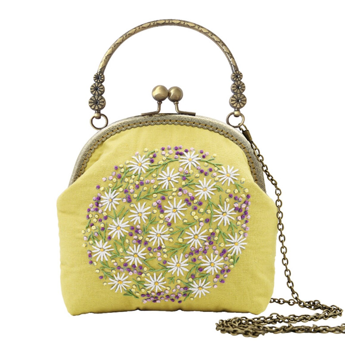 Chinesisch Einfach Stickerei DIY Blume Taschen Brieftasche Handtasche Kreuz Stich setzt Bausatz Hand NäHenne Handgemachte Handtasche Kreative: 8 müssen nähen du selber