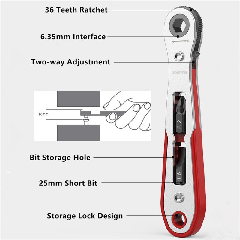 Upgrade 36 Teeth Ratchet Two-way Screwdriver Multi-function Turning Right Angle Screwdriver Set For Narrow Space DIY Hand Tool