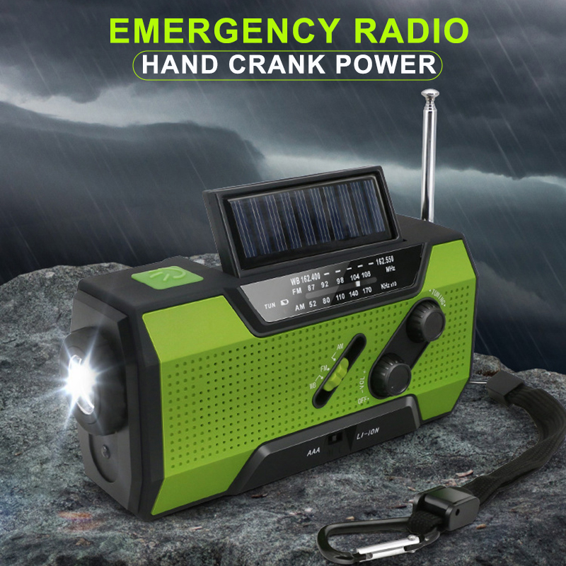 Multifunction Radio Hand Crank Solar USB FM/ AM Weather Radios Emergency Flashlight Power Bank Very High Volume Radio