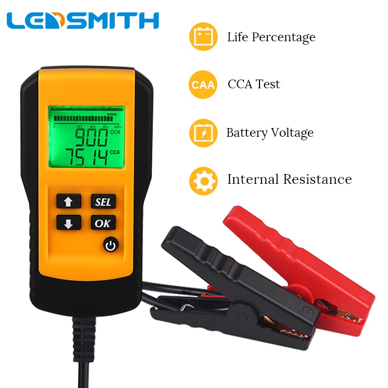 12V Car Vehicle Battery Tester LCD Digital Automotive Battery Analyzer Diagnostic Tool Internal Resistance CCA Voltage Test