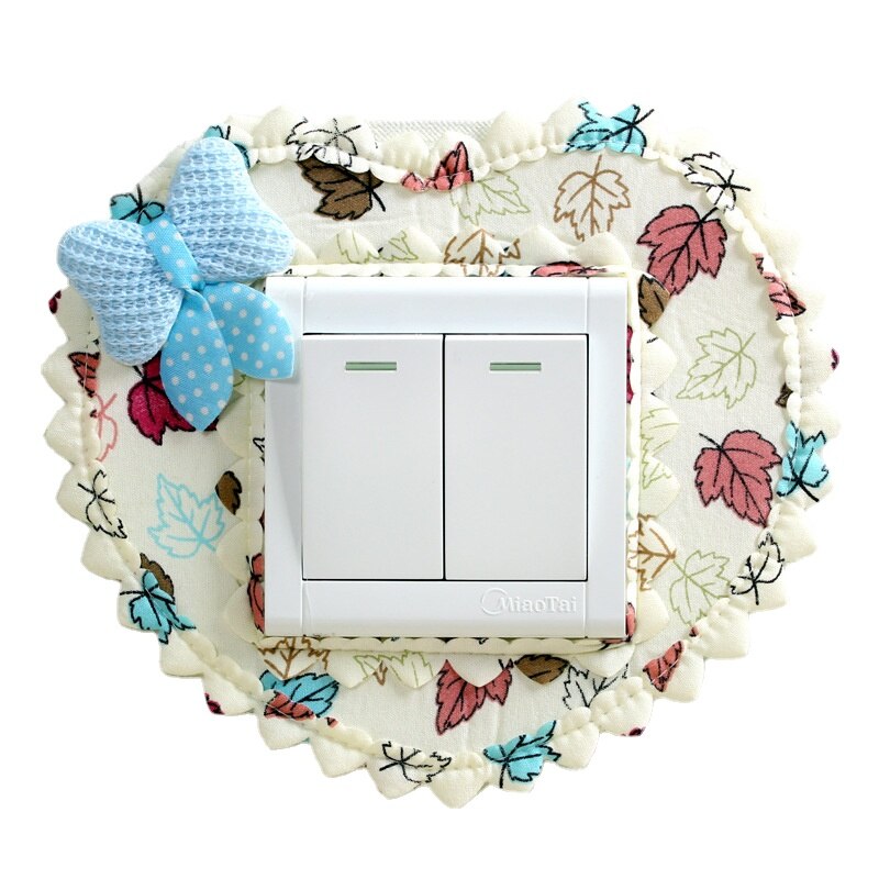 Lace Fabric Switch Protective Cover on-off Switch Outlet Wall Sticker European Light Switch Cover Decoration with Storage Bag