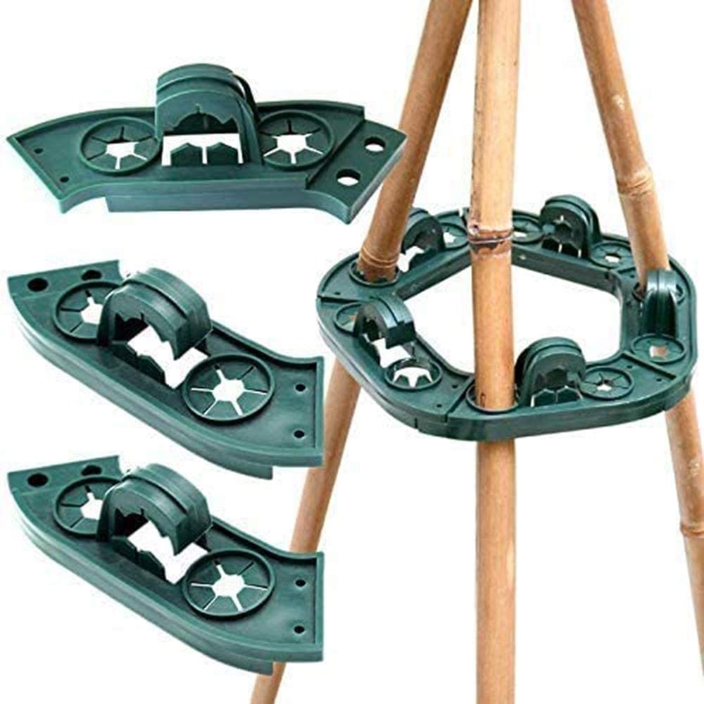5 Pcs Garden Climbing Plant Support Peas Beans Fixed Frame Bamboo Wig-Wam Holder Cane Stakes for Support Climbing Plants