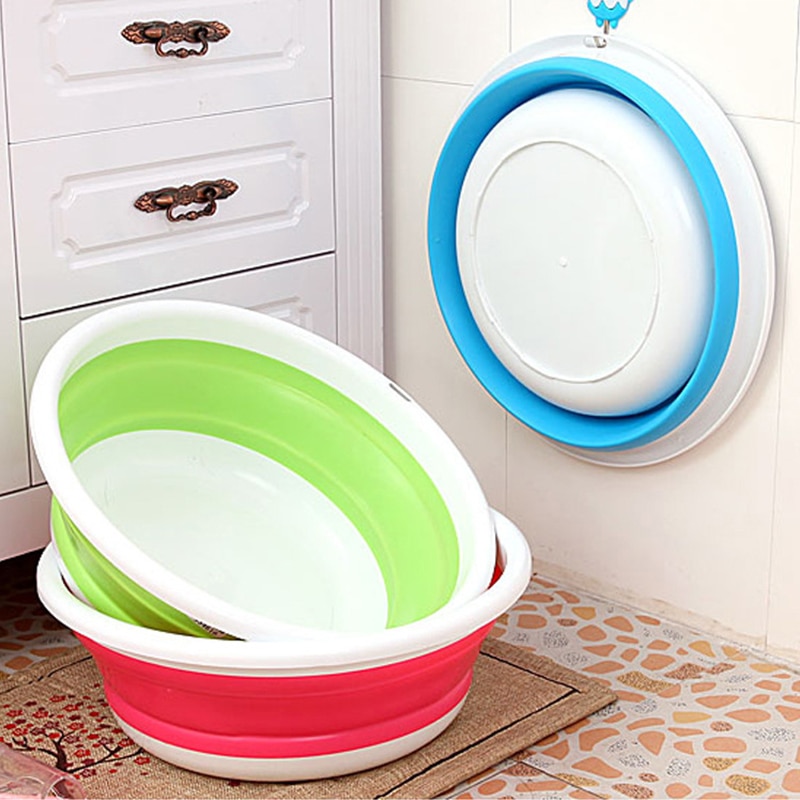 Folding Bucket Basin Portable Collapsible Washbasin for Household Laundry Car Washing Camping Travel Outdoor Bathroom Wash Basin