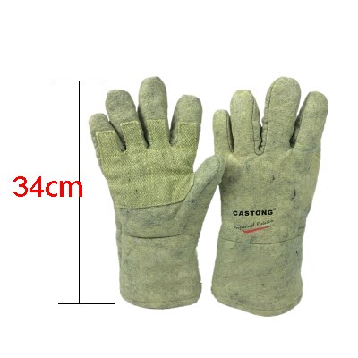 500 Degree High Temperature Resistant Gloves Flame retardant Fireproof Anti-scalding Industry Labor Safety Heat insulated Gloves: 1 pair length 34cm