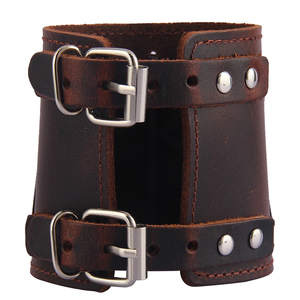 PU Leather Arm Armor Cuff Wristband Gauntlet Arm G... Grandado
