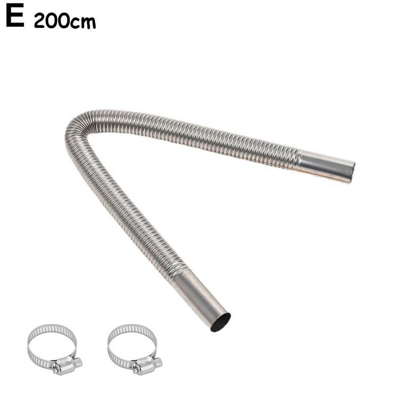 Heater Accessories Threaded Exhaust Pipe Steel Heater Exhaust Pipe Round Tube Gas Vent for diesel Tank Accessories: E