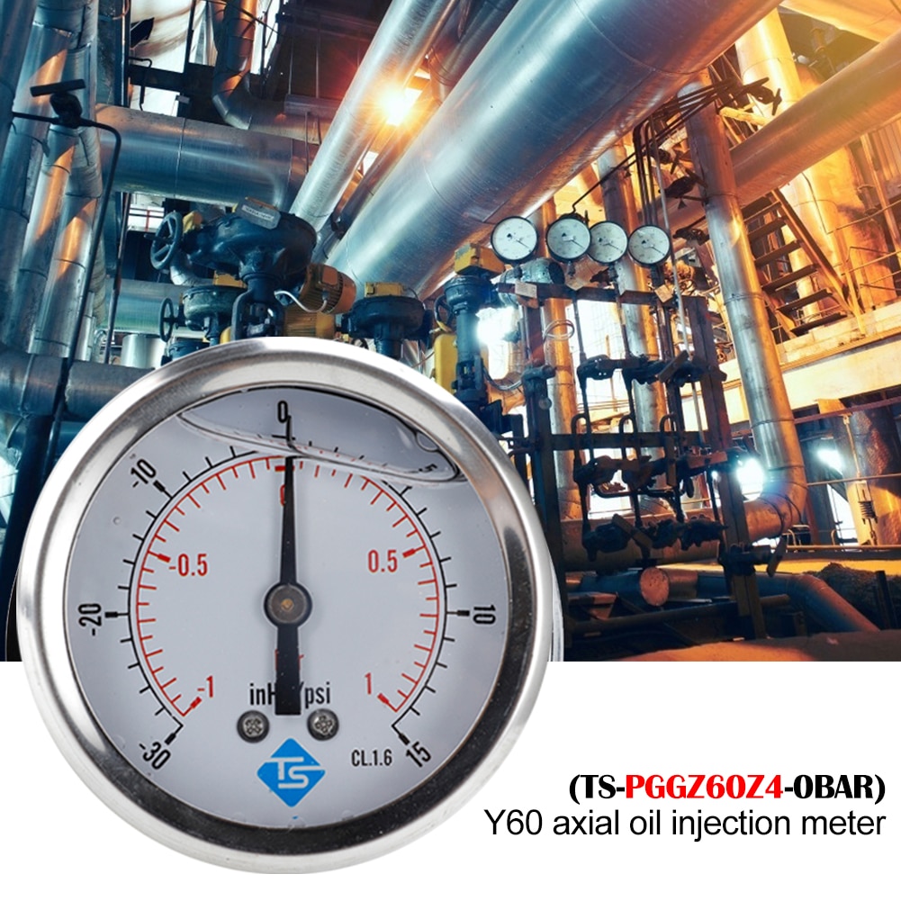 TS-PGGZ60Z4 Thread Radial Stainless Steel Manometer Liquid Filled Pressure Gauge Air Oil Water Hydraulic Pressure