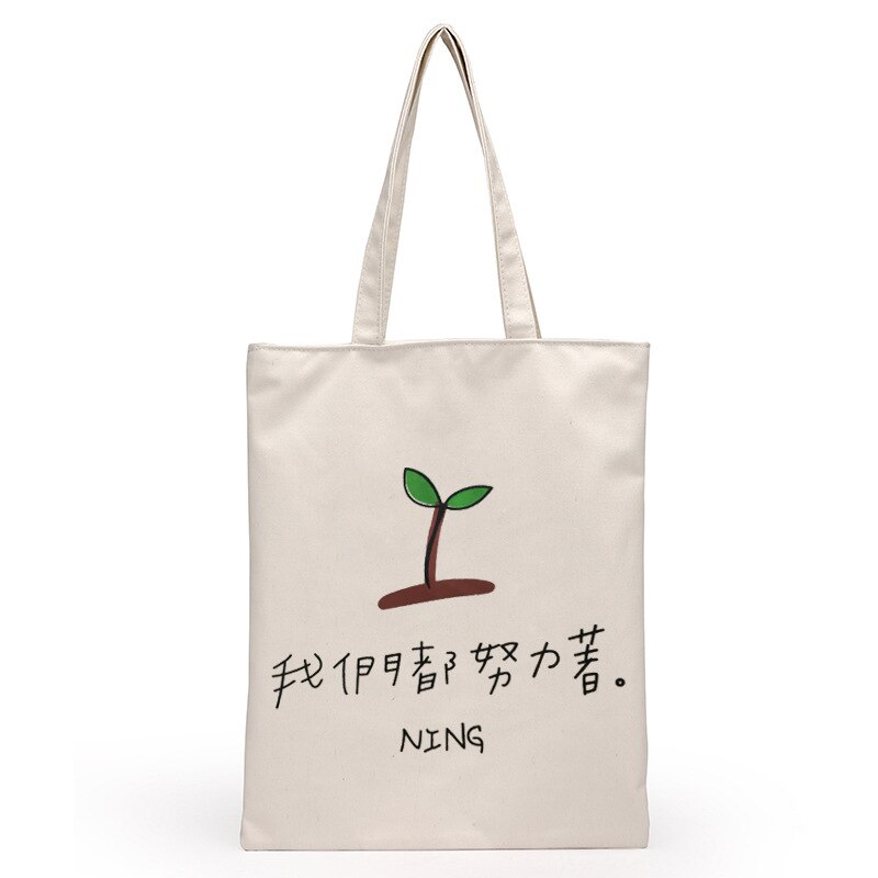 Boodschappentas Student Canvas Handtas Tote Bag School Schoudertassen Eco Reizen Vrouwen Vouwen Winkelen Eco Herbruikbare Opvouwbare Tas: D