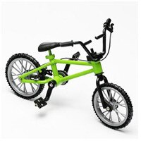 Blå simulering legering finger bmx cykel barn pedagogisk mini storlek greppbräda cykel leksaker med bromsrep: Grön