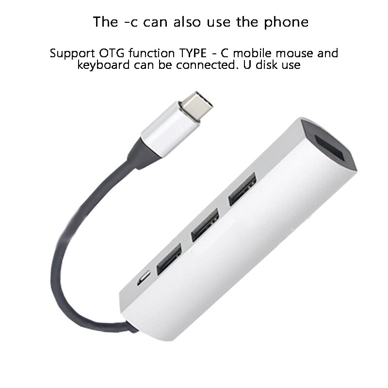 USB C Hub, 4-In-1 USB-C Hub 4-Port Hub, Compatible with Tablets, Game Consoles, iPad Pro, Laptops