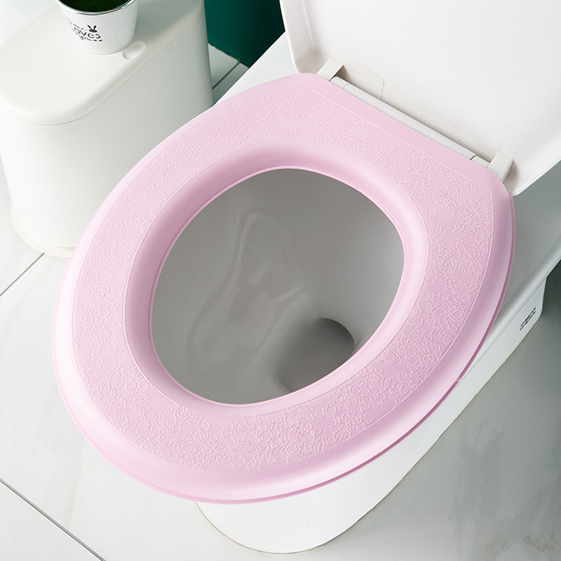 Washable Toilet Seat Cover Waterproof Sticker Foam Toilet Lid Cover Portable Silicone Toilet Cup Covers Bathroom Accessories: PURPLE