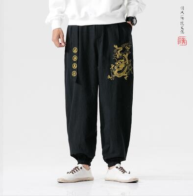 Zongke Drachen Stickerei Hosen Männer Jogger Hosen Männer Hosen Streetwear Jogginghose Harem Hosen Männer Hosen 5XL 2022 Frühjahr Neue: Chinesisch Größe XL / Schwarz