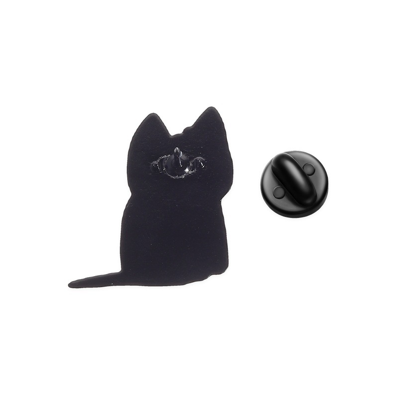 Niedliche Cartoon-Schwarzkatzen-Metall-Accessoire-Anstecknadel, Emaille-Pin, Süße Kätzchen-Brosche, Kleidungszubehör, Modeschmuck,