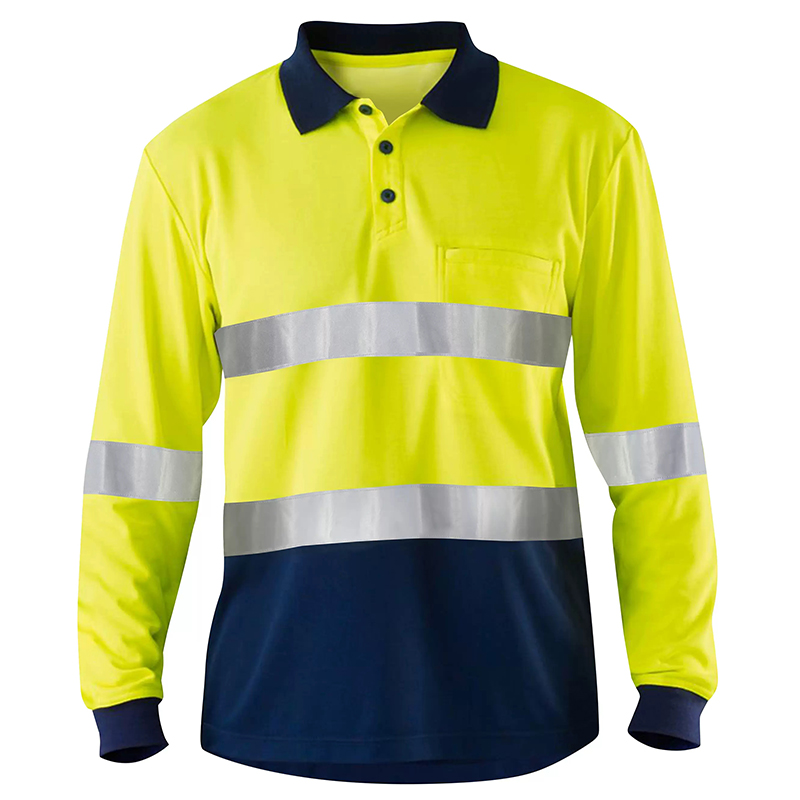 Langermet sikkerhetsskjorte til menn, refleksskjorte med høy reflekseffekt, stor xxxl: Xxxl / beige
