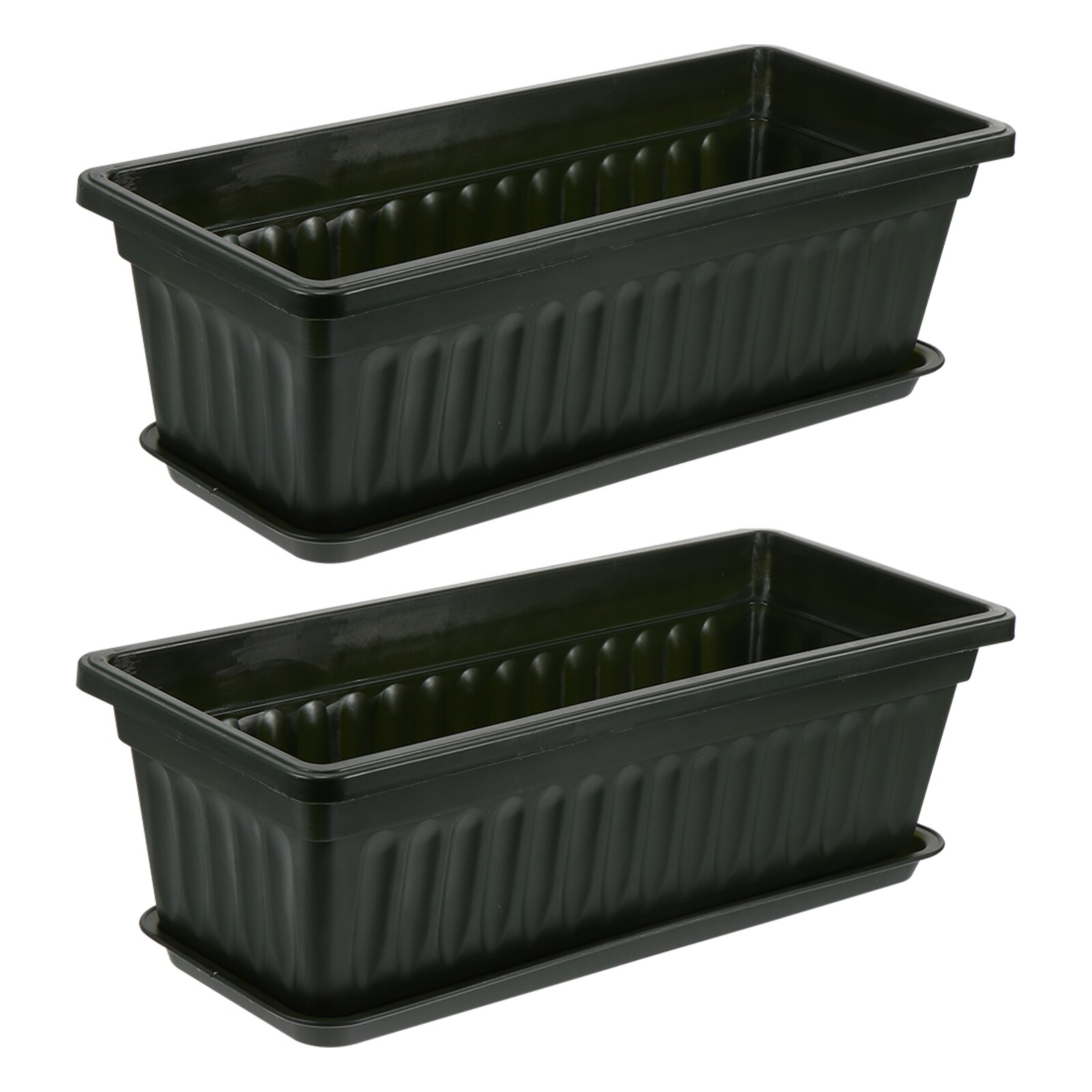 2Pcs Rectangular Flowerpot Vegetables Planting Pots Plants Pot for Home Balcony Garden