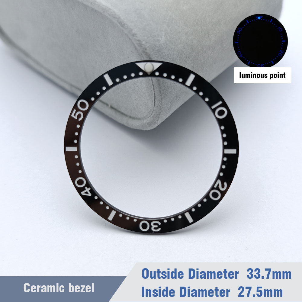 Flat Ceramic Bezel Insert 33.7mm*27.5mm Watch Replacement Watch Parts Watch Cases Replace Accessory Diving Bezel Ring: RED