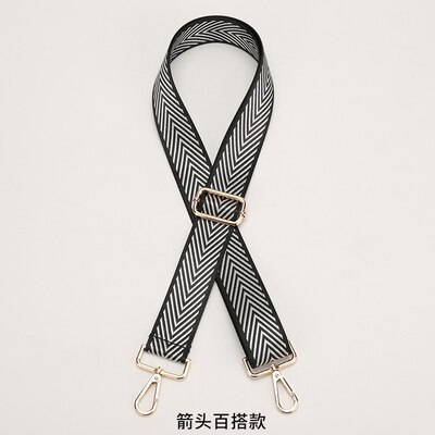 3.8cm zwarte witte strepen nylon katoenen stoffen tas riem diy enkele schoudertas riem handvat 88 ~ 140cm verstelbaar: 15