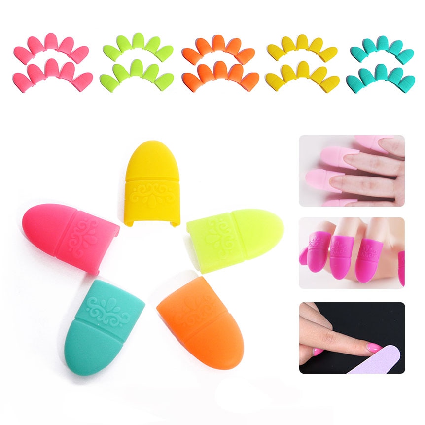Pinzas de silicona para toallitas quitaesmaltes de esmalte UV en Gel de uñas, 10 Uds. De pinzas para retirar esmalte de uñas en Gel, herramienta reutilizable para limpieza de uñas, TSLM2