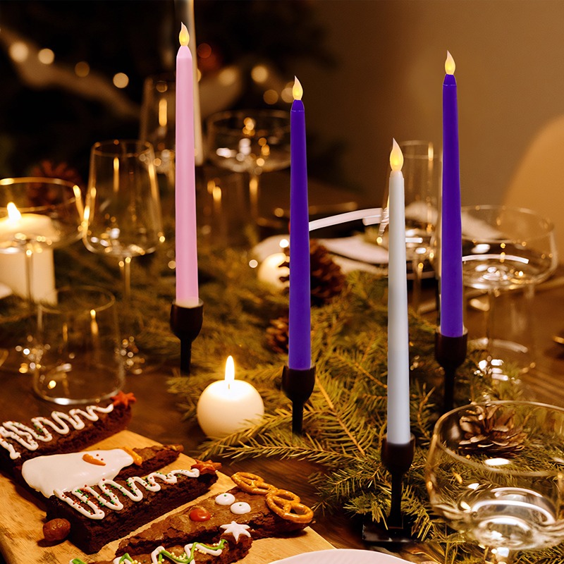 10-300PCS Flameless Taper Candles Wedding Artificial LED Candles Battery Powered Candle Lights Flickering Wedding Home Decor