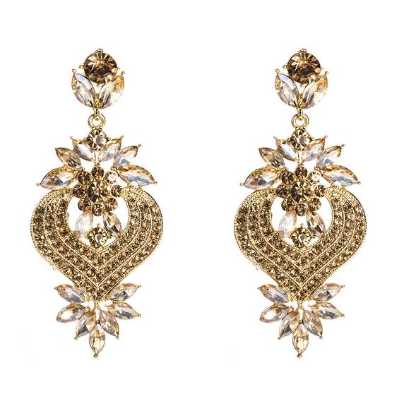 KMVEXO verklaring hart crystal Dangle Earring voor vrouwen meisje party verklaring oorbellen sieraden: gold