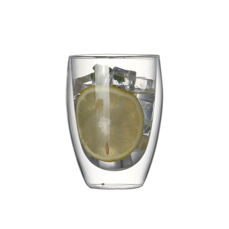 Set  of 2 st 11.9 ounce värmebeständigt dubbelväggigt kaffeglas handgjort två lager dof glas 350ml
