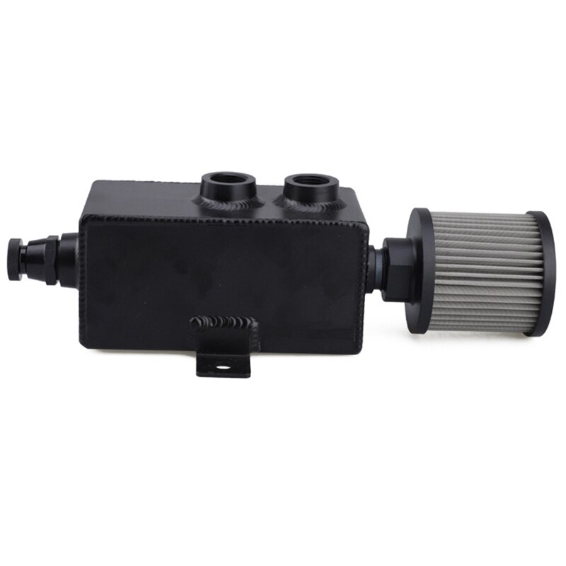 1L Aluminum Universal Oil Catch Can Tank Engine Oil Catch Can Tank with Breather & Filter Drain Car Modification