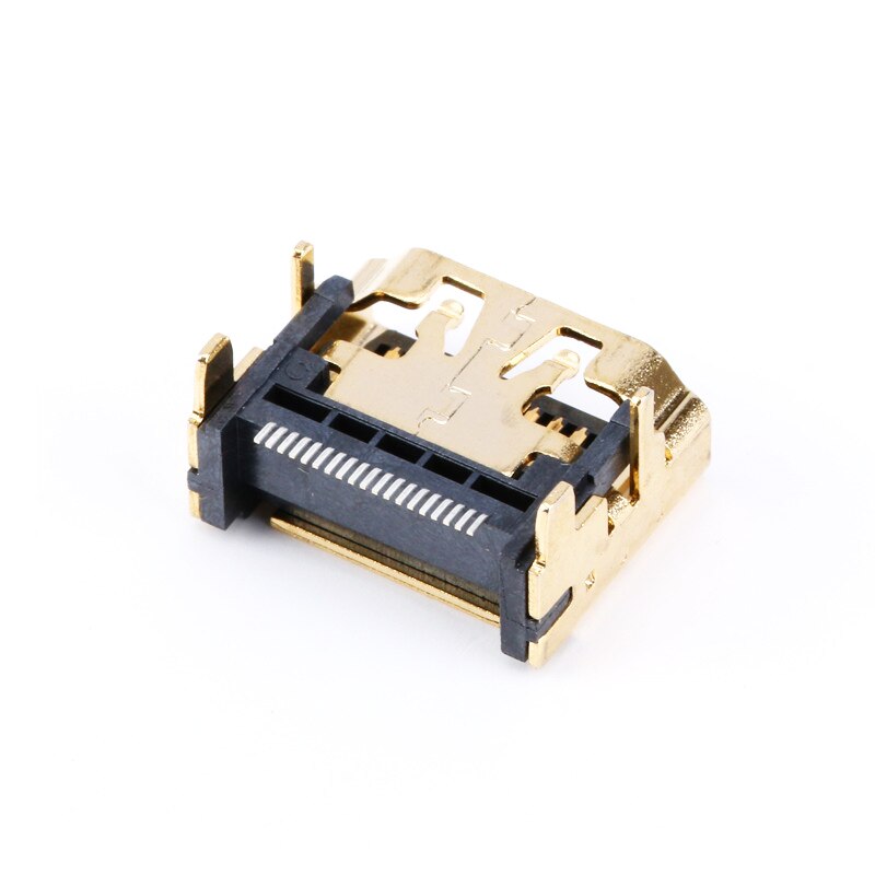 10Pcs/LOT HDMI Compatible Female Jack Socket Connector 19PIN 19P Right Angle SMT SMD 90 Degree Gold-Plated HD 19 PIN