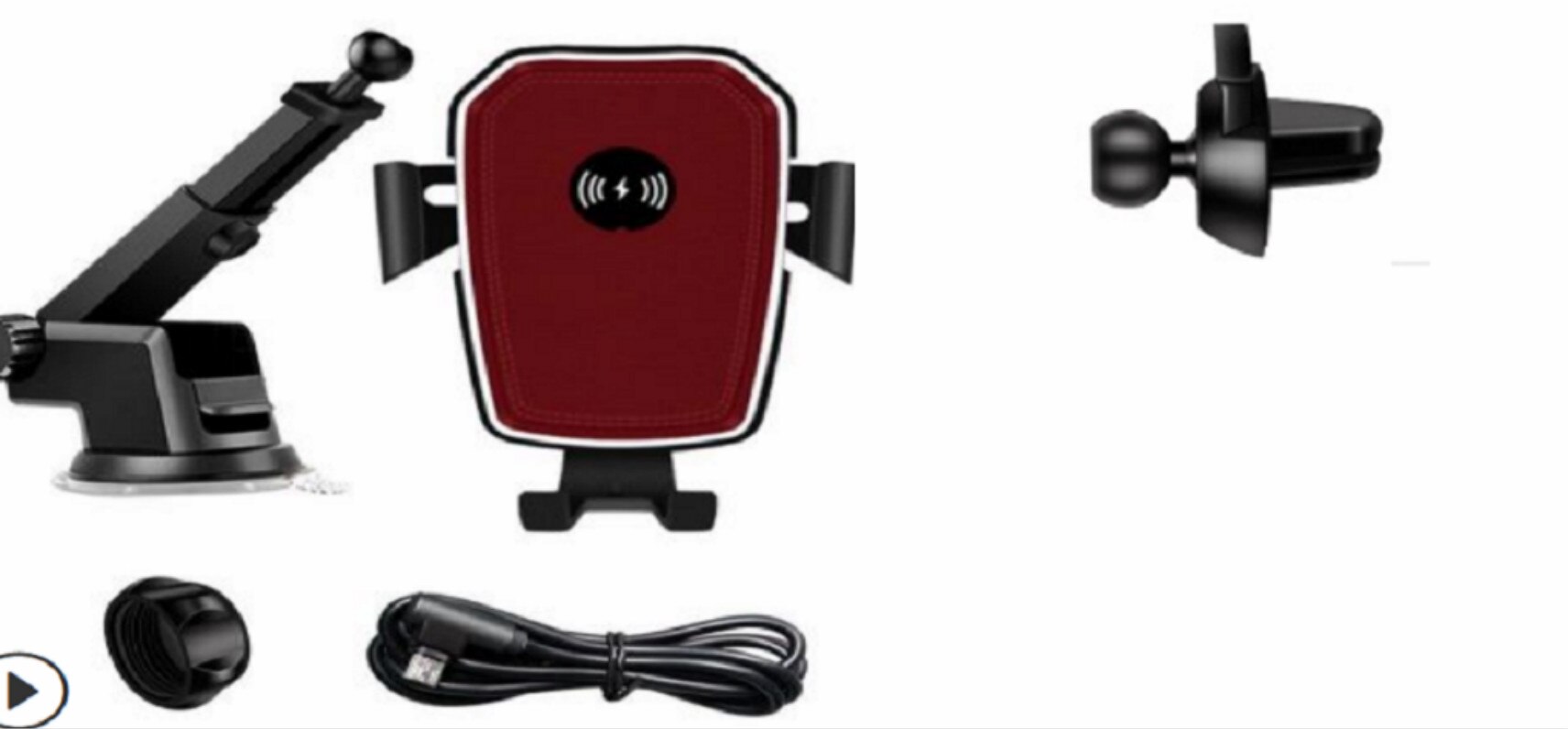 Qi draadloze snellader autolader houder standaard 2 in 1 voor mobiele telefoon: Zuignap b