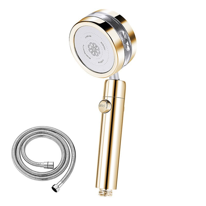 Turbocharged Shower Head High Pressure Magic Waterline Spa Massage 360 Degree Shaking Head Bathe Shower For Bathroom Accessories: B 1.5m hose
